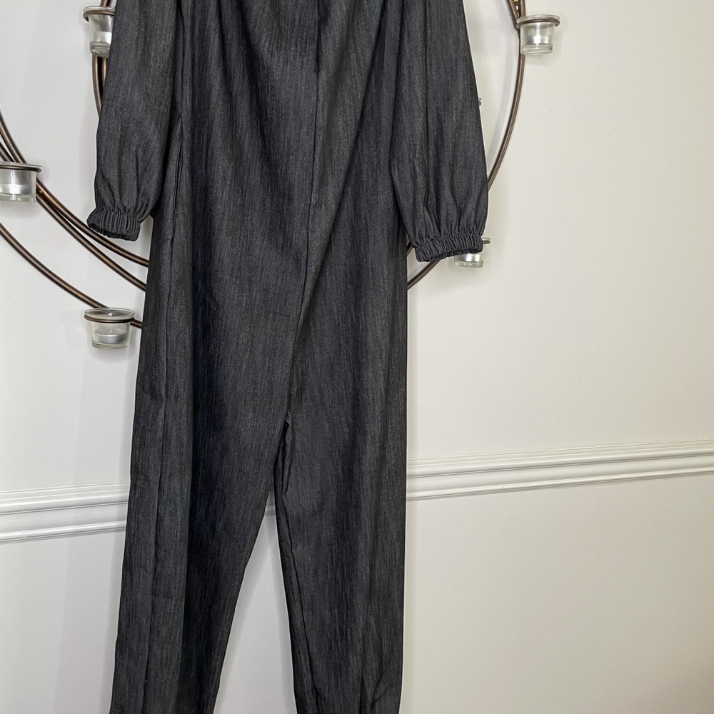 Black Denim Jumpsuit
